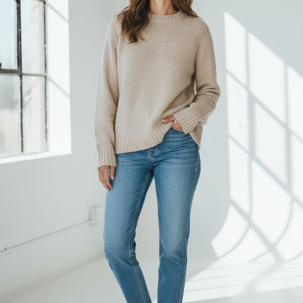 Caslon Beige Crewneck Sweater
